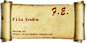 Filo Endre névjegykártya